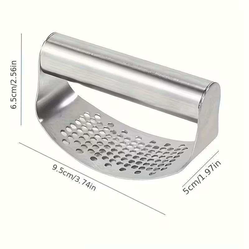 Stainless Steel Garlic Press Ring Manual Garlic Crusher and Mincer Kitchen Tool for Home Cooking