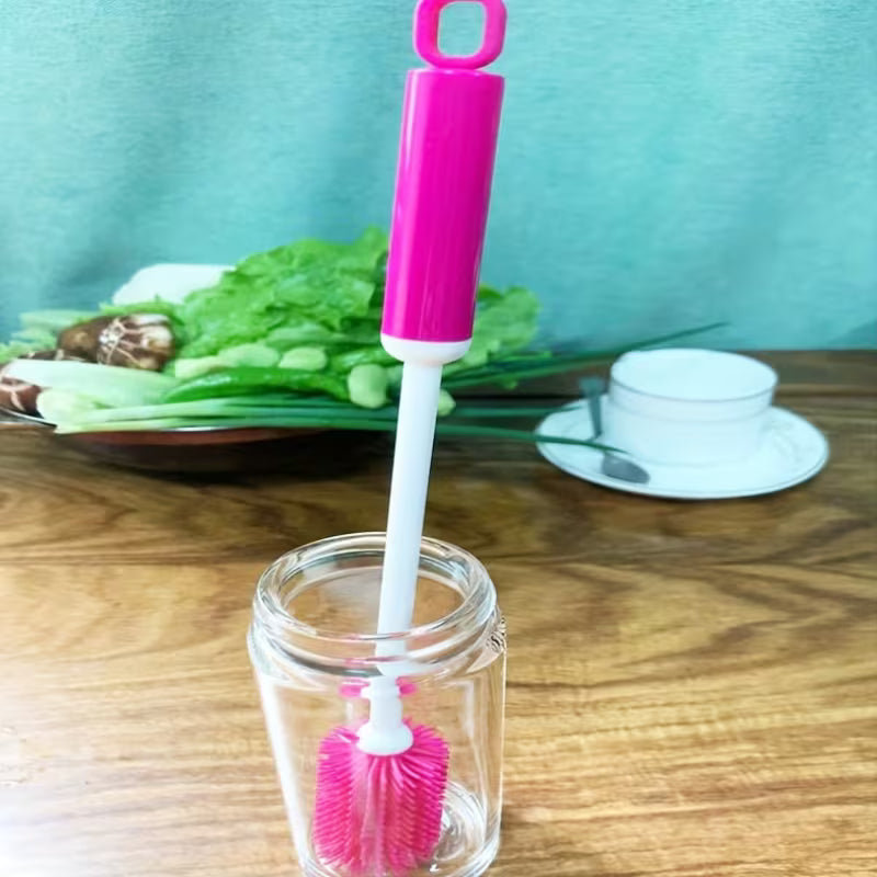 Silicone Cup Brush Long Handle 360 Degree Rotating Cleaner