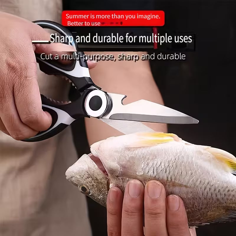 Heavy Duty Stainless Steel Kitchen Scissors Multi Purpose Poultry Shears for Cutting Meat Fish and Bones Kitchen Tool