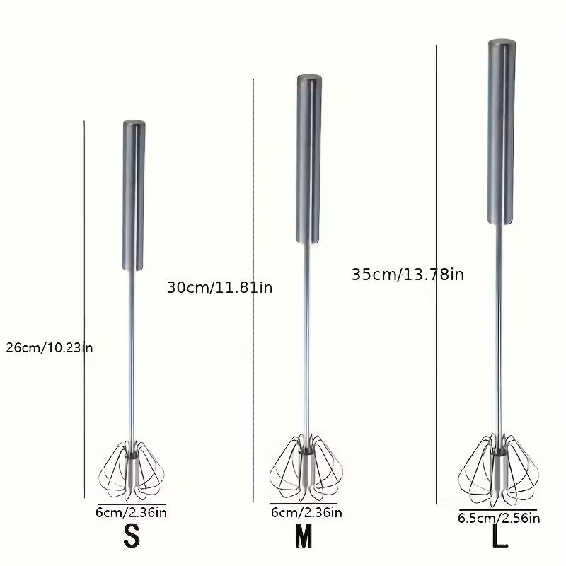 Multifunctional Stainless Steel Whisk Milk Frother Hand Push Blender for Eggs Cream Baking Kitchen Mixing Tool