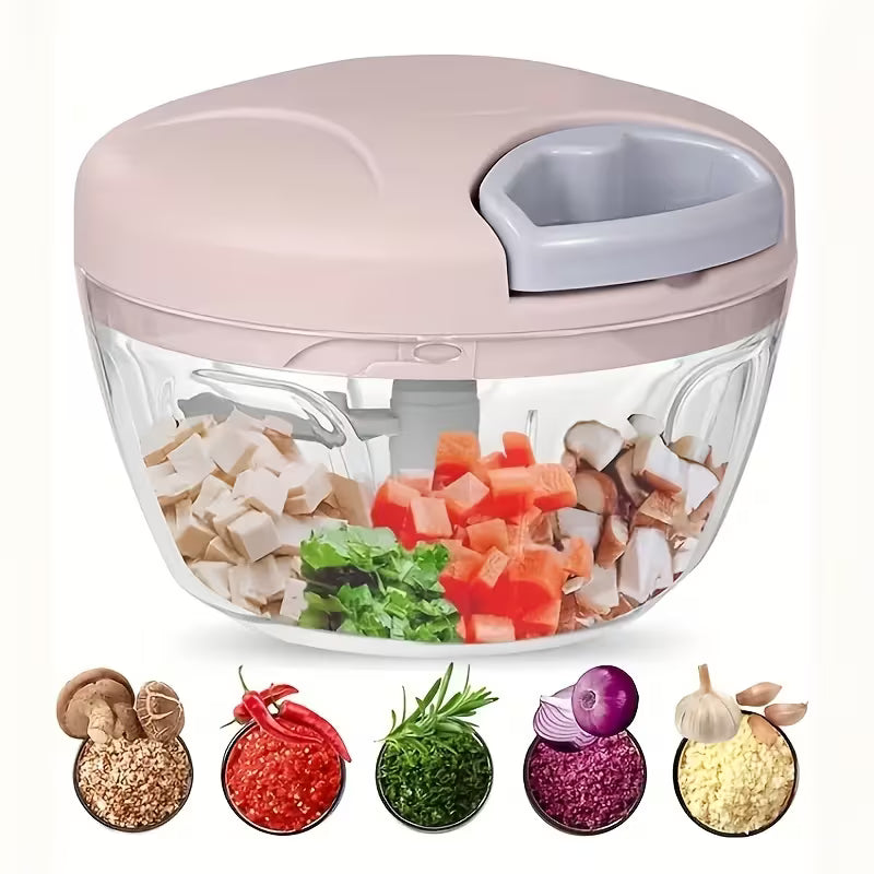 Multifunctional Garlic Press and Vegetable Chopper Manual Garlic Mincer Fruit Masher Kitchen Gadget 16.91 to 30.43 oz Capacity for Home Cooking and Meal Prep
