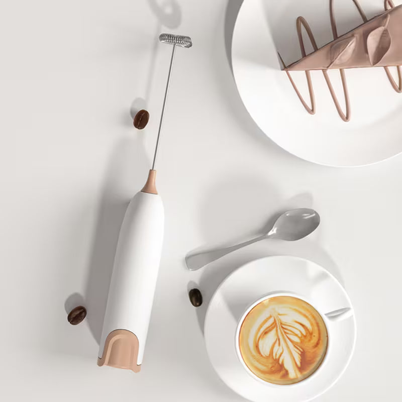 Electric Milk Frother Handheld Foam Maker for Coffee Cappuccino and Egg Whisking No Battery Kitchen Drink Frother
