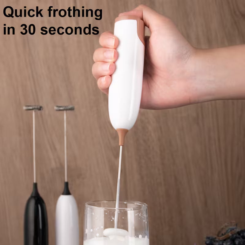 Electric Milk Frother Handheld Foam Maker for Coffee Cappuccino and Egg Whisking No Battery Kitchen Drink Frother