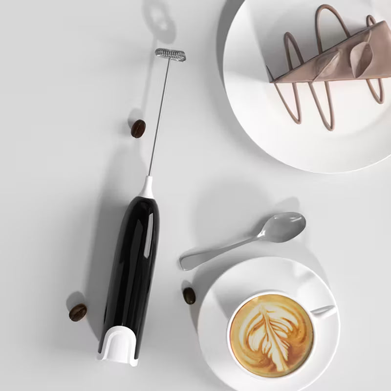 Electric Milk Frother Handheld Foam Maker for Coffee Cappuccino and Egg Whisking No Battery Kitchen Drink Frother