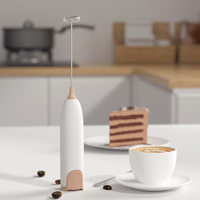 Electric Milk Frother Handheld Foam Maker for Coffee Cappuccino and Egg Whisking No Battery Kitchen Drink Frother