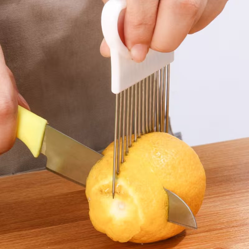 Stainless Steel Onion Holder Fork Vegetable Slicer Cutting Tool