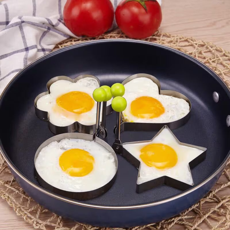 Stainless Steel Egg Ring Mold Fried Egg and Pancake Shaper Kitchen Tool for Breakfast and Baking