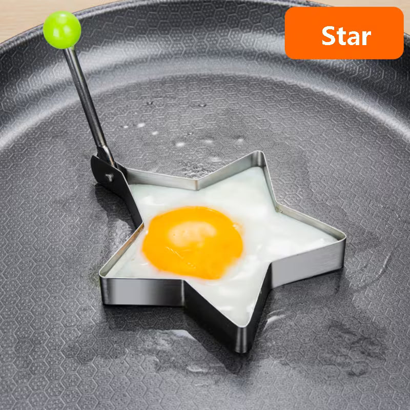 Stainless Steel Egg Ring Mold Fried Egg and Pancake Shaper Kitchen Tool for Breakfast and Baking