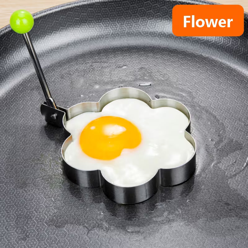 Stainless Steel Egg Ring Mold Fried Egg and Pancake Shaper Kitchen Tool for Breakfast and Baking