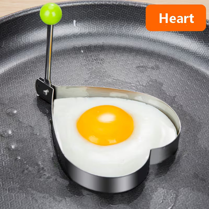 Stainless Steel Egg Ring Mold Fried Egg and Pancake Shaper Kitchen Tool for Breakfast and Baking