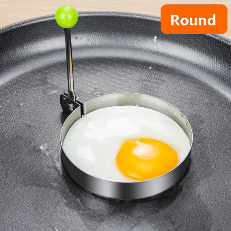 Stainless Steel Egg Ring Mold Fried Egg and Pancake Shaper Kitchen Tool for Breakfast and Baking
