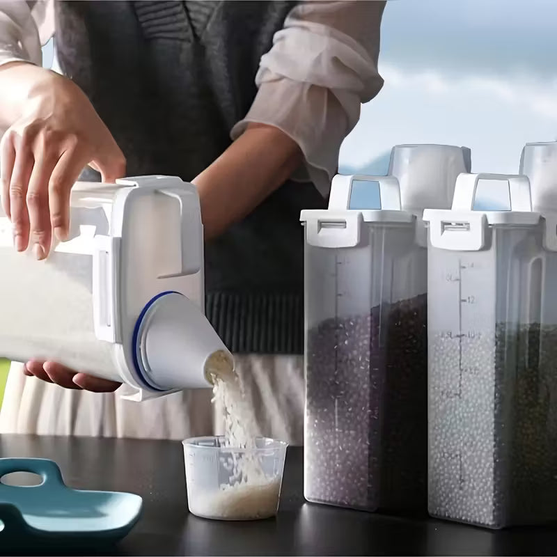 Airtight Food Storage Containers with Lids Leakproof Kitchen Organizer for Grains Nuts Flour and Rice Portable Sealed Canister Set for Pantry and Kitchen Storage Solutions