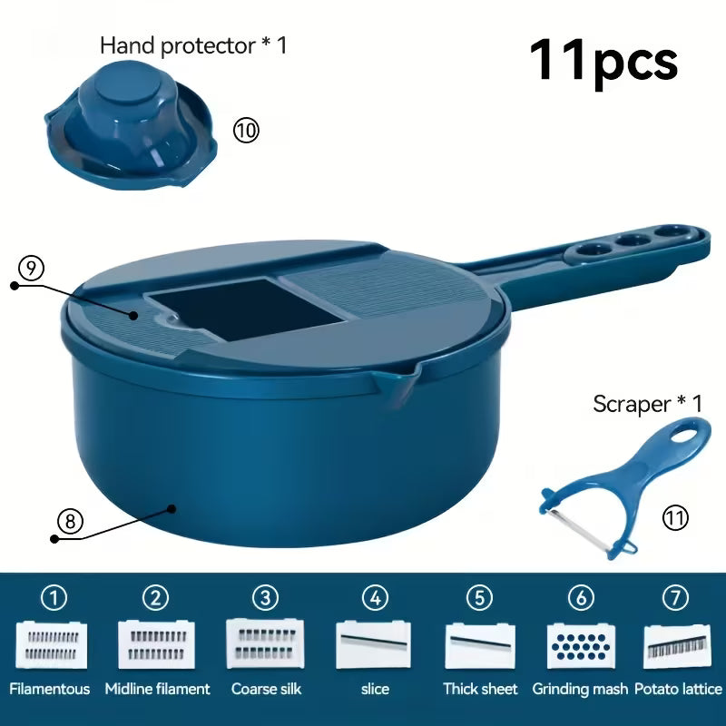 12 in 1 Vegetable Chopper and Grater Manual Slicer Shredder Julienne Cutter Multifunctional Kitchen Vegetable Cutter Tool