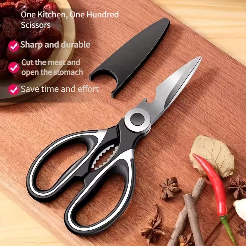 Heavy Duty Stainless Steel Kitchen Scissors Multi Purpose Poultry Shears for Cutting Meat Fish and Bones Kitchen Tool