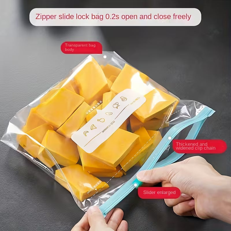 Reusable Food Storage Bags Leakproof Freezer Bags for Fruits Vegetables Meat and Grains Airtight Kitchen Storage Pack