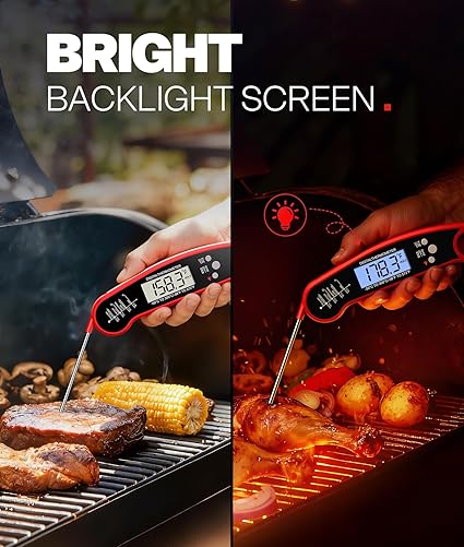 Digital Meat Thermometer Instant Read for Grilling BBQ Air Fryer Smoker Candy Making Kitchen Tool Quick Temperature Probe