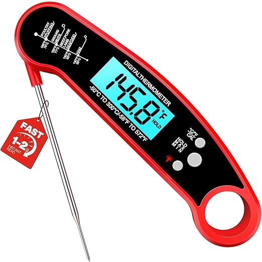Digital Meat Thermometer Instant Read for Grilling BBQ Air Fryer Smoker Candy Making Kitchen Tool Quick Temperature Probe