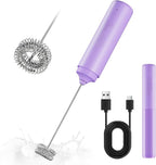 Rechargeable Milk Frother Handheld 2 in 1 Dual Spring Electric Whisk for Coffee Milk and Egg Frothing Kitchen Tool