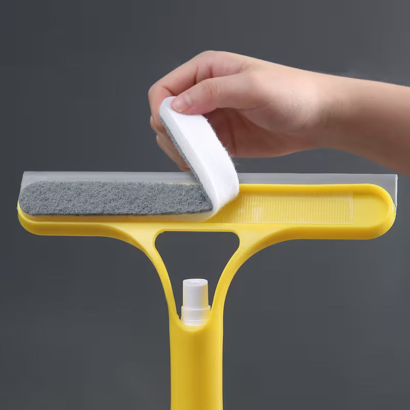 3 in 1 Window and Mirror Cleaning Tool Squeegee Brush and Microfiber Cloth for Bathroom Glass Shower Doors and Mirrors