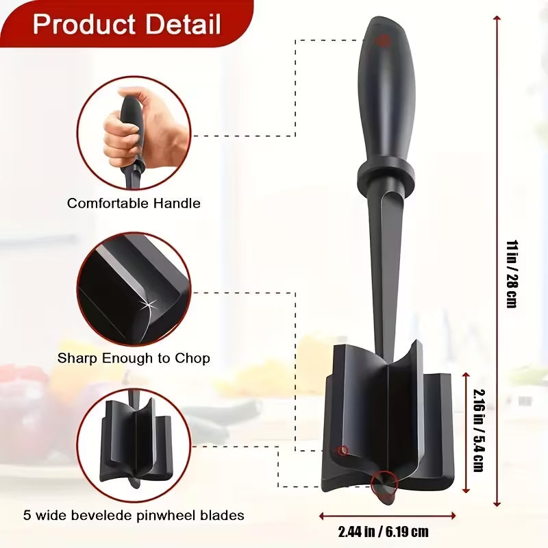 Meat Chopper and Grinder Tool Heavy Duty Ground Meat Masher for Beef Turkey and Hamburger Cooking Kitchen Tool