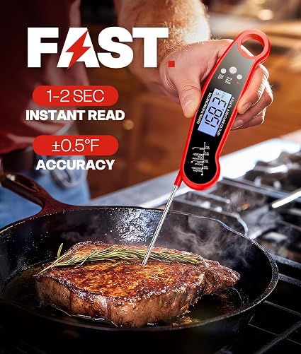 Digital Meat Thermometer Instant Read for Grilling BBQ Air Fryer Smoker Candy Making Kitchen Tool Quick Temperature Probe