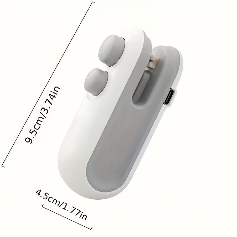 2 Piece Rechargeable Mini Bag Sealer Set USB Heat Sealer for Snacks Chips and Cookie Bags Portable Magnetic Handheld Food Sealer for Home Picnic and Travel