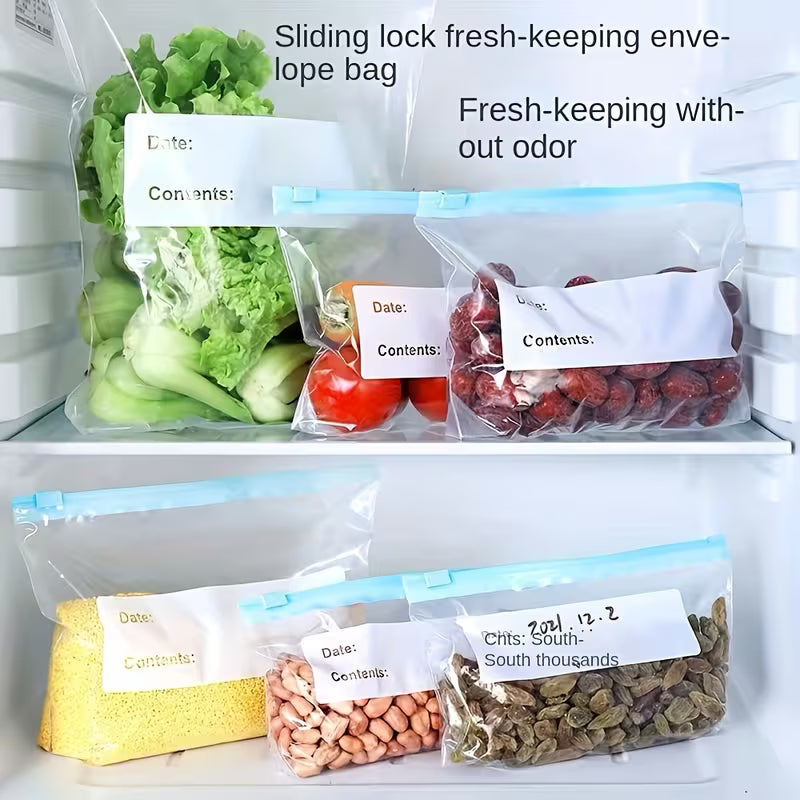 Reusable Food Storage Bags Leakproof Freezer Bags for Fruits Vegetables Meat and Grains Airtight Kitchen Storage Pack