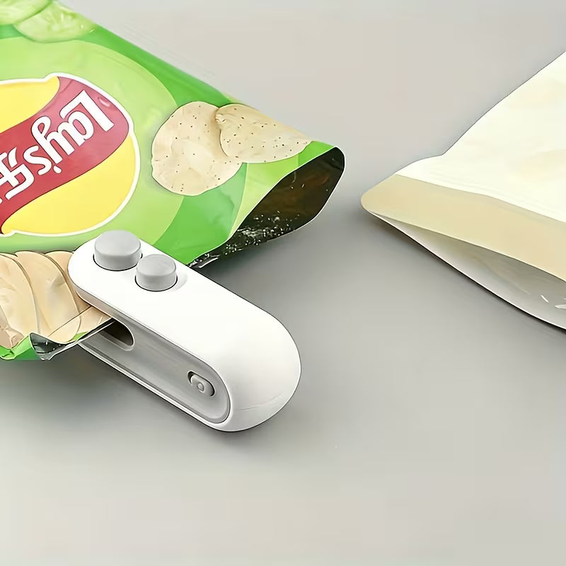 2 Piece Rechargeable Mini Bag Sealer Set USB Heat Sealer for Snacks Chips and Cookie Bags Portable Magnetic Handheld Food Sealer for Home Picnic and Travel