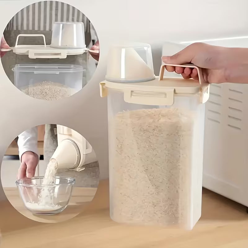 Airtight Food Storage Containers with Lids Leakproof Kitchen Organizer for Grains Nuts Flour and Rice Portable Sealed Canister Set for Pantry and Kitchen Storage Solutions