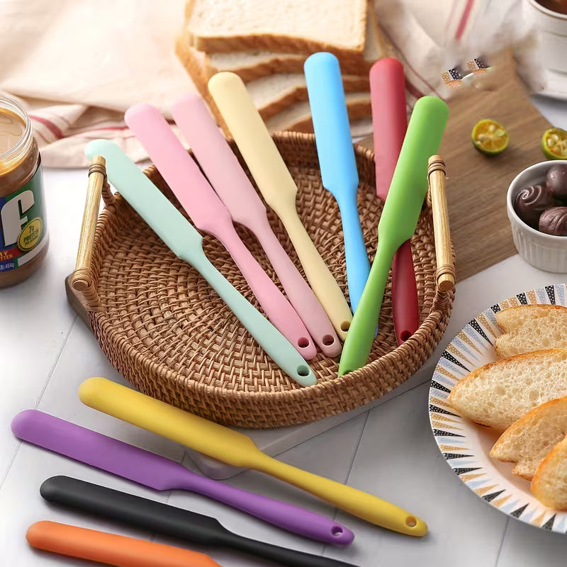 Food Grade Silicone Spatula Set Non Stick Baking and Mixing Tool Heat Resistant Kitchen Utensil for Cake Cream and Jam