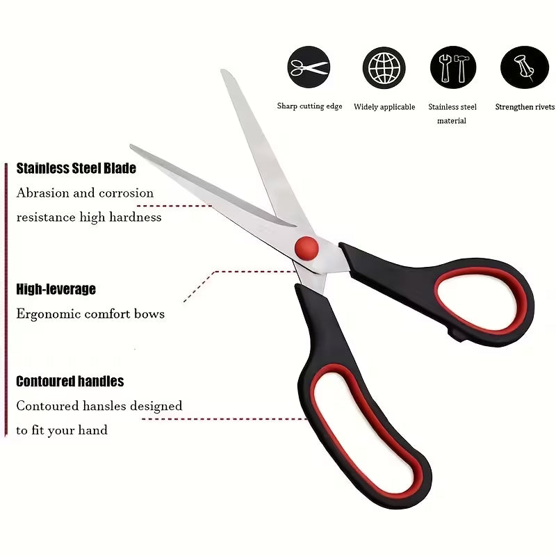 3pcs Sharp Stainless Steel Scissors Multipurpose Comfort Grip