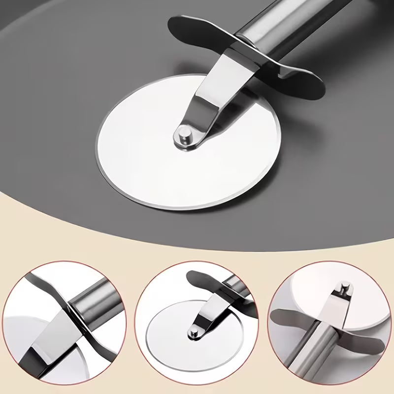 Stainless Steel Pizza Wheel Cutter Roller Baking Tool