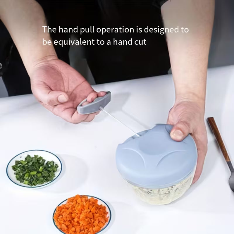 Multifunctional Garlic Press and Vegetable Chopper Manual Garlic Mincer Fruit Masher Kitchen Gadget 16.91 to 30.43 oz Capacity for Home Cooking and Meal Prep