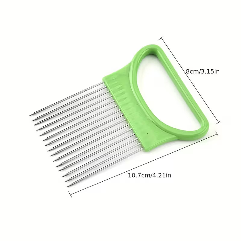 Stainless Steel Onion Holder Fork Vegetable Slicer Cutting Tool