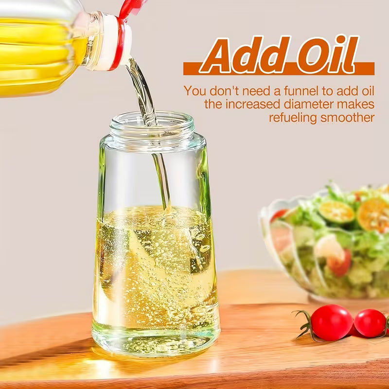 2 in 1 Oil Spray Bottle and Dispenser 470ml Olive Oil Sprayer for Cooking Air Fryer BBQ Baking and Salad Kitchen Tool