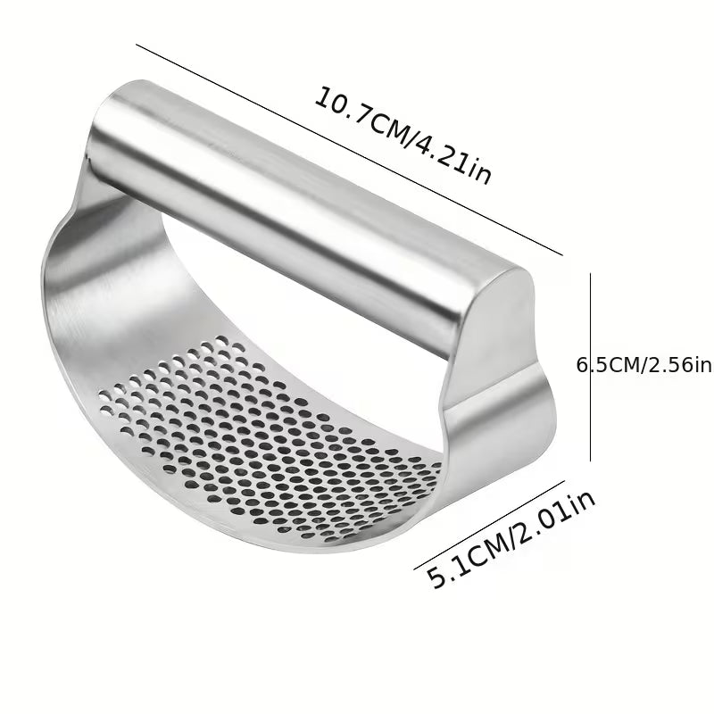 Stainless Steel Garlic Press Ring Manual Garlic Crusher and Mincer Kitchen Tool for Home Cooking