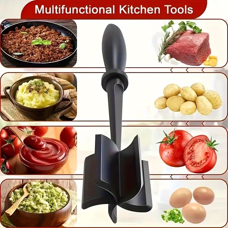 Meat Chopper and Grinder Tool Heavy Duty Ground Meat Masher for Beef Turkey and Hamburger Cooking Kitchen Tool