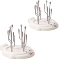 Bottle Drying Rack - Bottle Drying Stand | Tree-Shaped Bottle Drying Tray | Upright Bottle Drying Station with A Large Concave Base, Gray